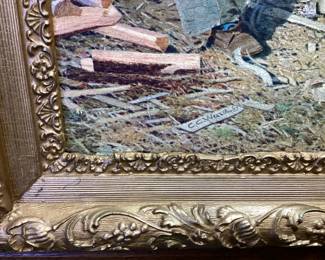 1869 CHARLES CALEB WARD ‘’FORCE AND SKILL’’ TEXTURED PRINT, ORNATE FRAME