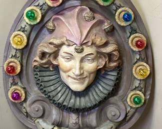 DENTZEL CAROUSEL JESTER SHIELD LIGHTED MOLD, 38’’H
