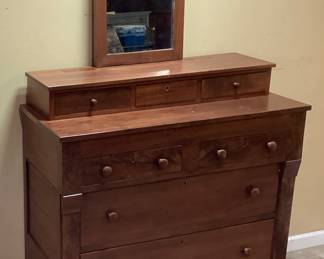 EMPIRE STYLE STEP BACK CHEST OF DRAWERS w MIRROR