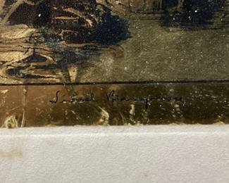 VTG. LIONEL BARRYMORE ‘’PURDY’S BASIN’’ GOLD FOIL ETCHING FRAMED PRINT