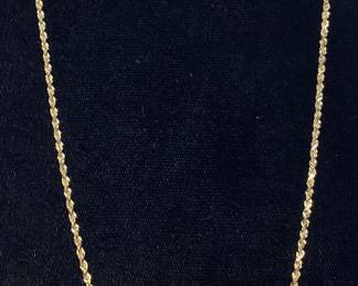 10KT YELLOW GOLD ROPE CHAIN, 18’’L, 6.2g TOTAL WEIGHT
