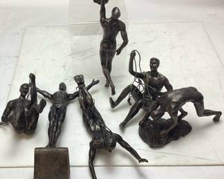 (6) ASSORTED CLIMBING MEN RESIN SCULPTURES