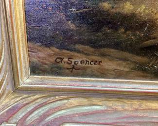 SIGNED A. SPENCER OIL ON CANVAS LANDSCAPE