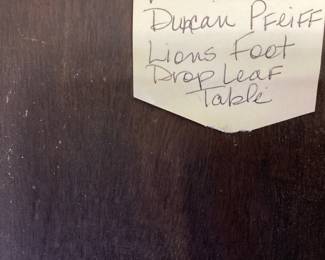 DUNCAN PHYFE CLAW FOOT DROP LEAF PEDESTAL TABLE