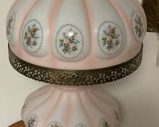 ANTIQUE GLOBE HURRICANE LAMP ELECTRIC