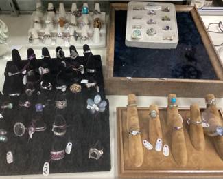 STERLING SILVER RINGS, COSTUME JEWELRY RINGS
