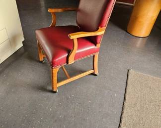 75+ BURGUNDY LEATHER EVENT ARM CHAIRS