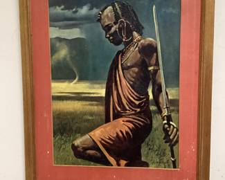 VTG. AFRICAN WARRIOR PRINT