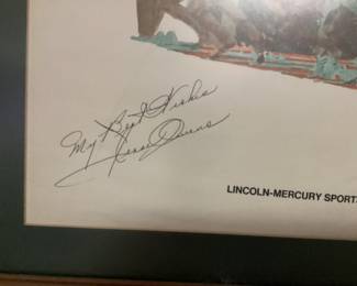 OLYMPIAN JESSE OWENS SIGNED FRAMED PRINT