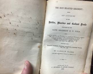 CIVIL WAR ERA, THE IRON HEARTED REGIMENT, 1800s WITH HAND WRITTEN NOTE FROM GENERAL.