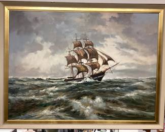 SAILBOAT ON THE HIGH SEAS ART