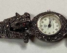 VINTAGE STERLING SILVER LEOPARD/PANTHER WATCH WITH RUBY EYES
