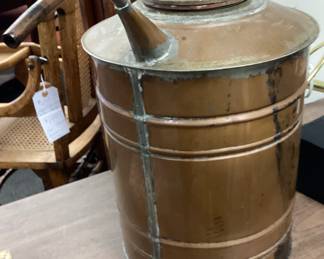 ANTIQUE COPPER POT WITH LONG SPOUT