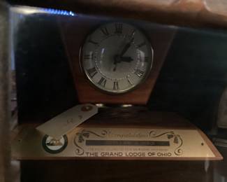AWARD DESK CLOCK FROM THE GRAND LODGE OF OHIO