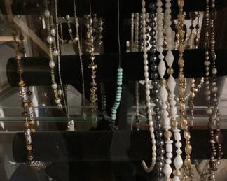 ASSORTED JEWELRY, TIGERS EYE, TURQUOISE, BEADS, PEARL NECKLACES