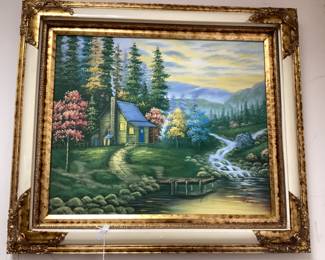 ORIGINAL OIL ON CANVAS LANDSCAPE PAINTING, FRAMED