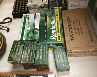 ASSORTED AMMUNITION, .22cal, .44cal, .45cal, 12 GAUGE