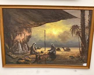 MIDDLE EASTERN DESERT SCENE ARTWORK