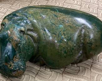 7" JADE HIPPO SCULPTURE