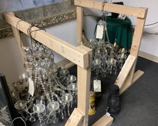 PAIR OF VTG. CRYSTAL CHANDELIERS