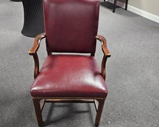75+ BURGUNDY LEATHER EVENT ARM CHAIRS
