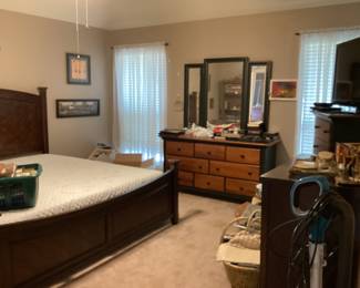 King size bed, and mattress