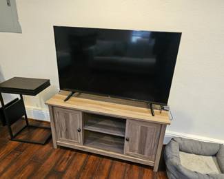 entertainment stand and television 