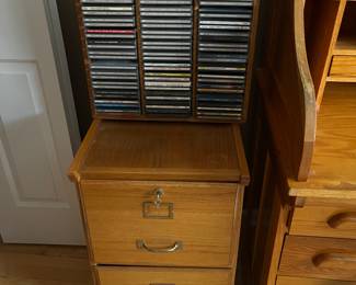 Two drawer oak filing cabinet