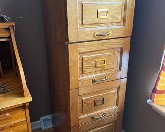 4 drawer Oak filing cabinet