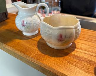 Donegal Parian Irish Rose Creamer and Sugar Bowl