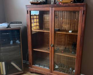 Glass door vintage display case