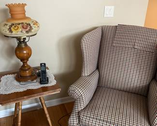 Very nice side chair in plaid