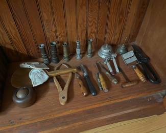 Vintage tools and hose nozzles