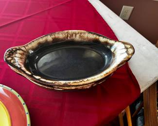 Pfaltzgraff Gourmet Brown Drip au gratin dishes, 1970s