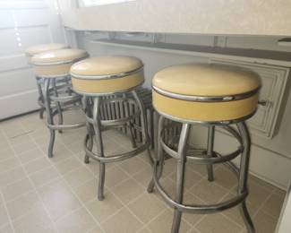 Qty 4 vintage counter stools