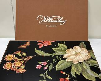 (4pc) Williamsburg Placemats | Williamsburg floral patterned placemats. - w. 17 in
