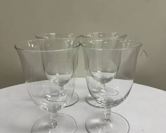 (4pc) Crystal Water Goblets | Crystal water goblets with fluted cup. -  h. 6 in
