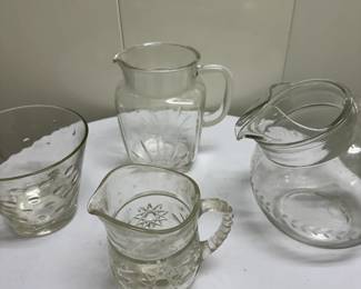 (4pc) Misc. Pitchers | Miscellaneous pitchers and ice bucket. - dia. 6 in (ice bucket)