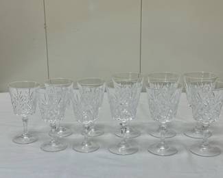 (11pc) Cut Crystal Wine Glasses | 