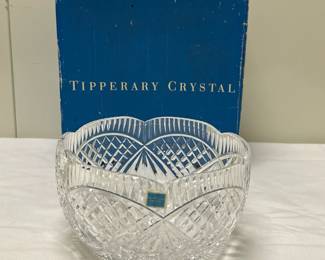 Tipperary Crystal Bowl | Vintage (1980's) Tipperary Crystal (Made in Ireland) bowl - h. 4.5 x dia. 8 in