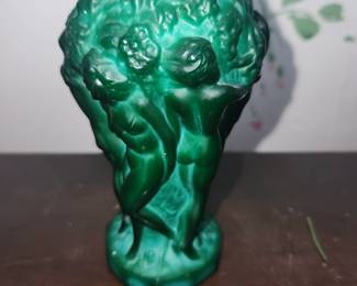 Curt Schlevogt Art Deco vase, crafted in the 1930s from malachite glass