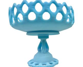 #85 • Westmoreland Milk Glass Doric Open Lace Compote Bowl
