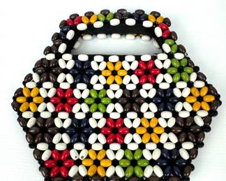 #66 • Suzanne Brand Wooden Beaded Purse - Czechoslovakia
