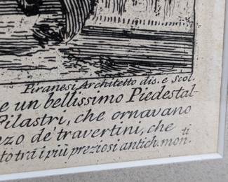 #103 • Giovanni Battista Piranesi 18th Cen. Etching Plate:
