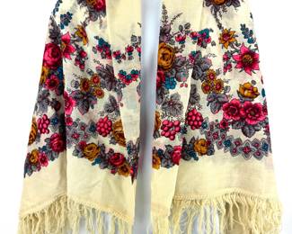 #183 • Large Floral Scarf from Russia
