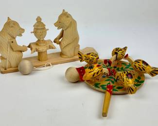 #179 • Vintage Russian Hand Carved Wood Toys
