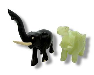 #26 • Marble Onyx and Ceylon Carved Elephants
