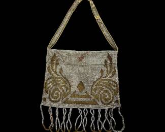 #64 • Edwardian French Beaded Mesh Wristlet Purse
