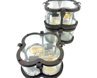 #35 • 3 Flush Mount Wrought Iron Ceiling Lights
