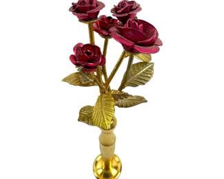 #15 • Miniature Brass Vase with 5 Brass Roses
